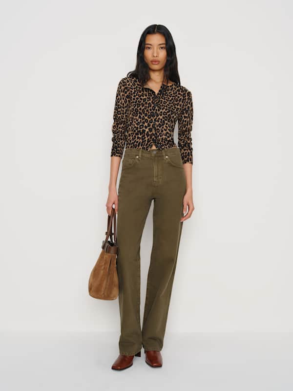 Val 90s Mid Rise Straight Jeans - Vintage Dark Olive